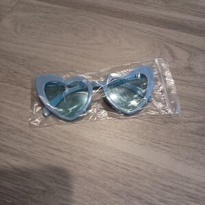 Heart-Shaped Blue Sunglasses NEW